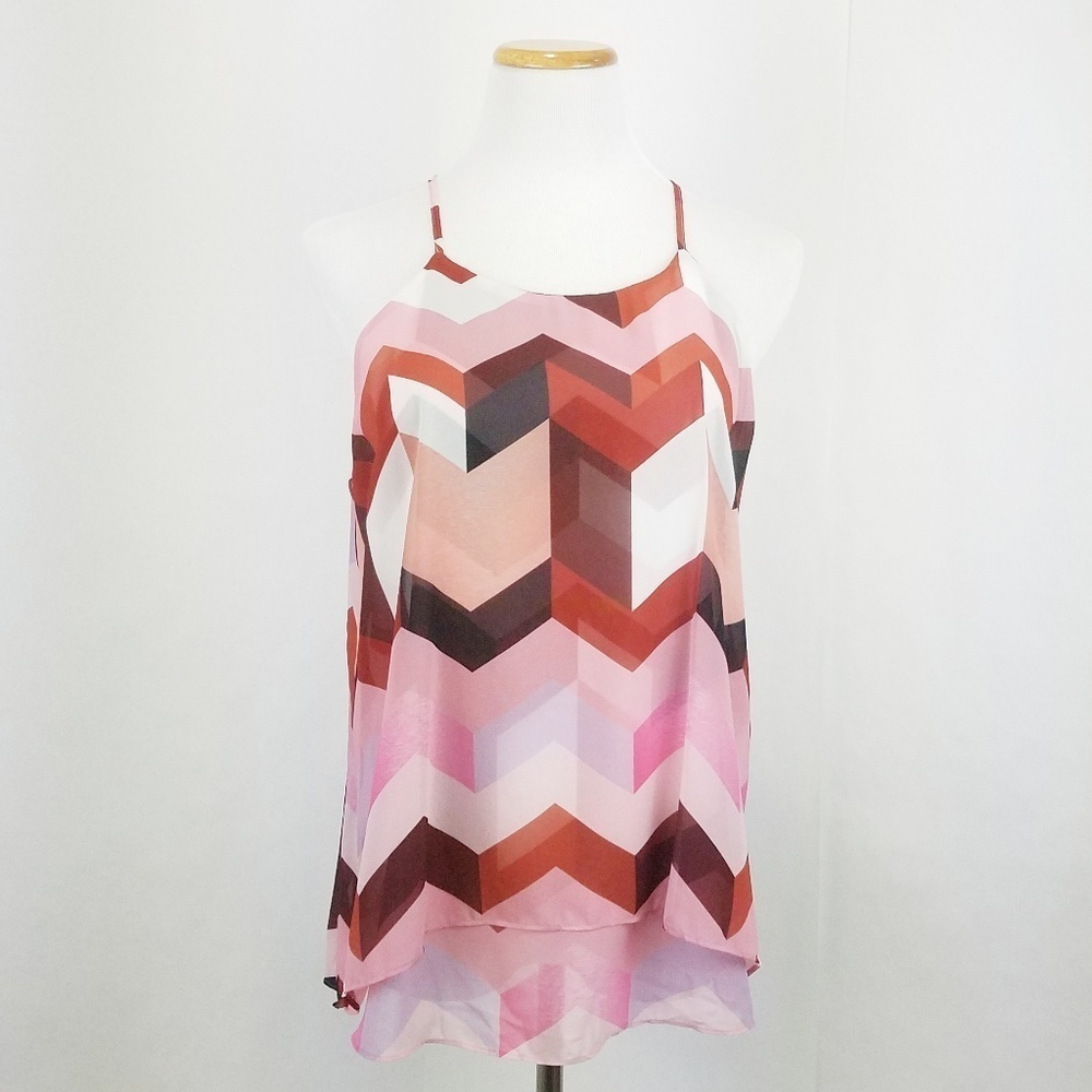 NWT Bar III Pink Patchwork "Italia Patchwork" Tank Top, Size XL